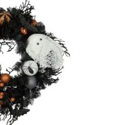 Northlight Orange Ornaments And Ghost Halloween Pine Wreath, 24-Inch, Unlit -Halloween Home Decoration GUEST 04fa03cc 22f3 467d 96dc a52b2299261a