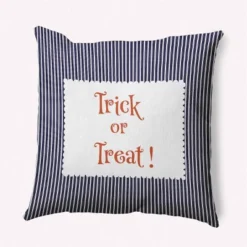 16"x16" Halloween Trick Or Treat Ticking Square Throw Pillow - E By Design 15 16"x16" Halloween Trick Or Treat Ticking Square Throw Pillow - E By Design -Halloween Home Decoration GUEST 075381df eb76 4185 b1aa b4dd5d163118