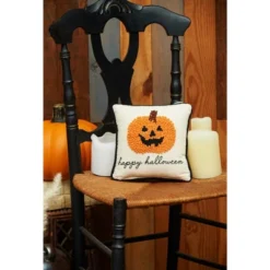 C&F Home 8" X 8" Pumpkin Jack-O-Lantern French Knot Halloween Throw Pillow -Halloween Home Decoration GUEST 08a36257 817f 4788 a71f 3261975bee03