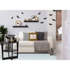 16"x16" Halloween 'Happy Haunting' Dots Square Throw Pillow - E By Design -Halloween Home Decoration GUEST 0c6993af 2925 4562 bfcf 353866c9a2a7