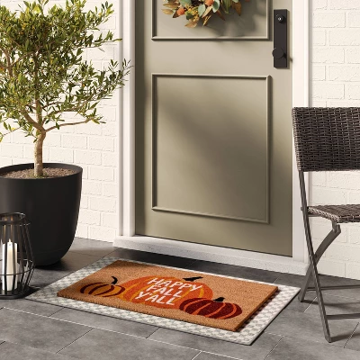 1'6"x2'6" 'Happy Fall Y'all' Pumpkin Coir Halloween Doormat Orange - Hyde & EEK! Boutique™ -Halloween Home Decoration GUEST 0d407a0c 98f9 4e3f a093 6163daf26894