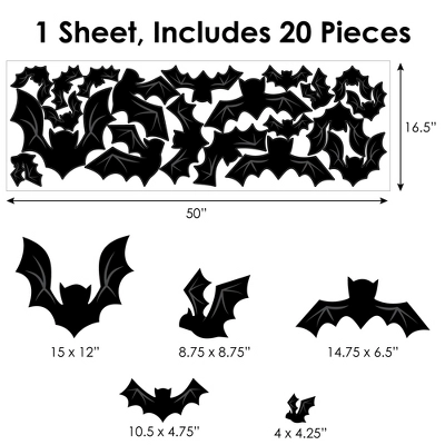 Big Dot Of Happiness Black Bats - Peel And Stick Halloween Vinyl Wall Art Stickers - Wall Decals - Set Of 20 7 Big Dot Of Happiness Black Bats - Peel And Stick Halloween Vinyl Wall Art Stickers - Wall Decals - Set Of 20 - Image 7