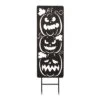 Transpac Metal 35 In. Black Halloween Corrugated Spooky Pumpkin Sign Yardstake
