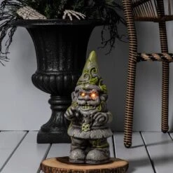 Ghoulish Garden Light Up Gnome Halloween Decorative Figurine - Hyde & EEK! Boutique™