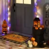 Falloween Light Up Small Orange And Black Halloween Decorative Metal Lantern - Hyde & EEK! Boutique™