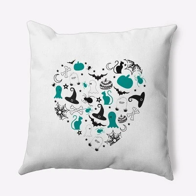 16"x16" Halloween Heart Square Throw Pillow - E By Design 8 16"x16" Halloween Heart Square Throw Pillow - E By Design - Image 8