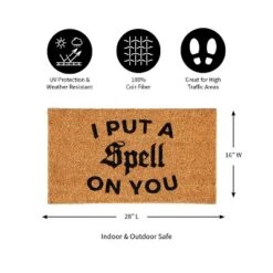 Evergreen 16 X 28 Halloween Greeting Coir Mat, I Put A Spell On You For Indoor And Outdoor Decor