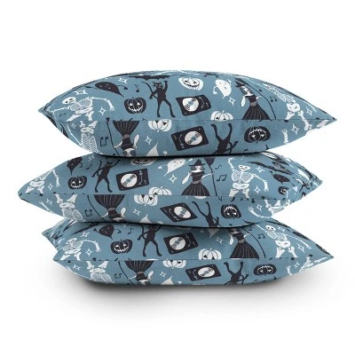 16"x16" Julia Madoka Halloween Night Fever Square Throw Pillow Blue - Deny Designs 3 16"x16" Julia Madoka Halloween Night Fever Square Throw Pillow Blue - Deny Designs - Image 3
