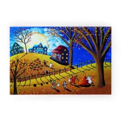 Renie Britenbucher Halloween Looped Vinyl Welcome Mat - Society6 -Halloween Home Decoration GUEST 1e0f8340 d3e7 4788 b7f7 1c54b471e1df