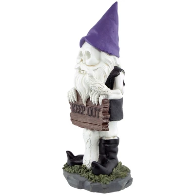Northlight 11.75" Gnome Skeleton "Keep Out" Halloween Decoration 3 Northlight 11.75" Gnome Skeleton "Keep Out" Halloween Decoration - Image 3