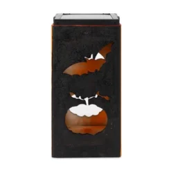 Techko Maid LED Solar 10.8" Portable Halloween Cut Out Decorative Outdoor Lantern Clear