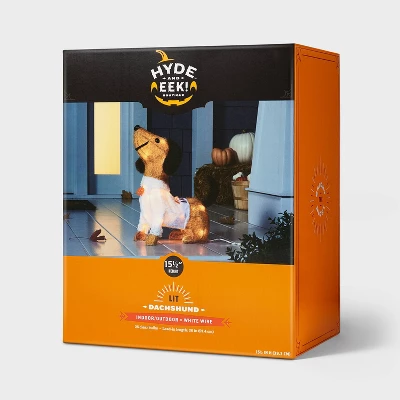 15.5" Dachshund Character 'Hello Fall' Halloween Novelty Sculpture Light - Hyde & EEK! Boutique™ 3 15.5" Dachshund Character 'Hello Fall' Halloween Novelty Sculpture Light - Hyde & EEK! Boutique™ - Image 3