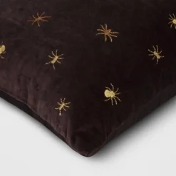 Beaded And Embroidered Spider Cotton Velvet Square Halloween Throw Pillow Gold/Black - Threshold™ -Halloween Home Decoration GUEST 2b3b603a 16ed 417e a8bc d6b134d5b717
