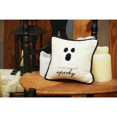 C&F Home 8" X 8" Spooky Halloween Ghost French Knot Throw Pillow 3 C&F Home 8" X 8" Spooky Halloween Ghost French Knot Throw Pillow - Image 3
