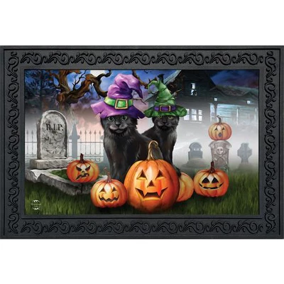Briarwood Lane Spooky Kittens Halloween Doormat Jack O'Lanterns Cats Indoor / Outdoor 30" X 18" 1 Briarwood Lane Spooky Kittens Halloween Doormat Jack O'Lanterns Cats Indoor / Outdoor 30" X 18"
