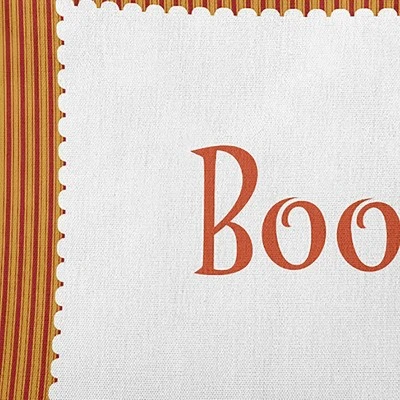 16"x16" Halloween Boo Ticking Square Throw Pillow - E By Design 1 16"x16" Halloween Boo Ticking Square Throw Pillow - E By Design