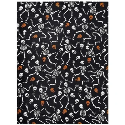Kate Aurora Ultra Soft & Plush Oversized Orange & Black Halloween Spooky Skeletons Accent Throw Blanket - 50 In. W X 70 In. L 1 Kate Aurora Ultra Soft & Plush Oversized Orange & Black Halloween Spooky Skeletons Accent Throw Blanket - 50 In. W X 70 In. L