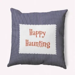 16"x16" Halloween 'Happy Haunting' Square Throw Pillow - E By Design -Halloween Home Decoration GUEST 337e0f31 5527 4f23 8206 afc5215672e9