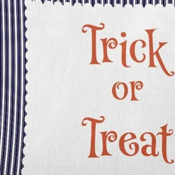 16"x16" Halloween Trick Or Treat Ticking Square Throw Pillow - E By Design