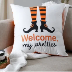 20"x20" Oversize Welcome Pretties Halloween Square Throw Pillow White - Lush Décor 5 20"x20" Oversize Welcome Pretties Halloween Square Throw Pillow White - Lush Décor -Halloween Home Decoration GUEST 452c2266 8c7a 4396 9854 dd29fe36e95e