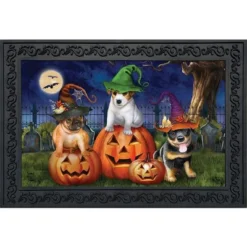 Spooky Pups Halloween Doormat 30" X 18" Indoor Outdoor Briarwood Lane