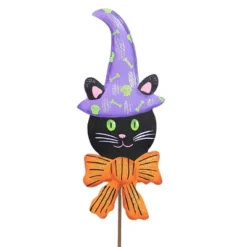 Halloween Cats In Hats Set/3 Stakes - Three Garden Stakes 20.25 Inches - Witch Hats - F22080 - Metal - Black -Halloween Home Decoration GUEST 486264a2 9997 4660 804f a9ea3f8a4c20