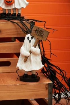 Gallerie II 7" Kid Ghost With Trick-or-Treat Sign Halloween Figure Decoration
