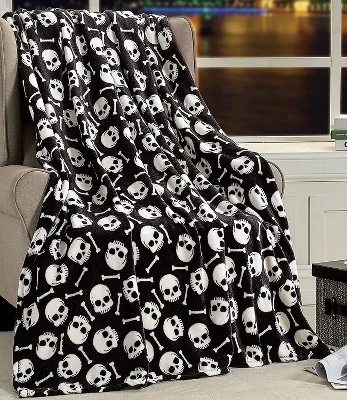 Kate Aurora Ultra Soft & Cozy Halloween Spooky Skulls Ultra Plush Throw - 50 In. W X 60 In. L 1 Kate Aurora Ultra Soft & Cozy Halloween Spooky Skulls Ultra Plush Throw - 50 In. W X 60 In. L