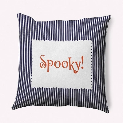 16"x16" Halloween Spooky Ticking Square Throw Pillow - E By Design 8 16"x16" Halloween Spooky Ticking Square Throw Pillow - E By Design - Image 8