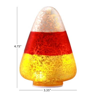Mr. Halloween Mercury Glass LED Candy Corn Lights - 5"- Set Of 3 4 Mr. Halloween Mercury Glass LED Candy Corn Lights - 5"- Set Of 3 - Image 4