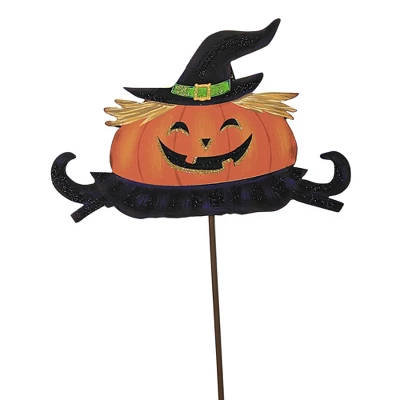 Halloween Costume Pumpkin Trio - Three Garden Stakes 26 Inches - Mummy Frankenstein Witch - F20050 - Metal - Orange 1 Halloween Costume Pumpkin Trio - Three Garden Stakes 26 Inches - Mummy Frankenstein Witch - F20050 - Metal - Orange