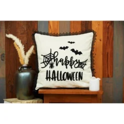 C&F Home 18" X 18" Happy Halloween Embroidered Bats And Spiderweb Throw Pillow 6 C&F Home 18" X 18" Happy Halloween Embroidered Bats And Spiderweb Throw Pillow -Halloween Home Decoration GUEST 69885ab5 051f 46bd aade 617749949c3f