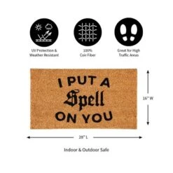 Evergreen 16 X 28 Halloween Greeting Coir Mat, I Put A Spell On You For Indoor And Outdoor Decor -Halloween Home Decoration GUEST 6da52ddc bf22 4662 af76 cc993e1ef078