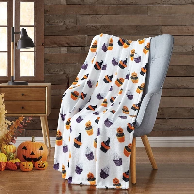 Kate Aurora Halloween Jack O Lanterns & Spooky Ghosts Cupcakes Oversized Accent Throw Blanket - 50 In. W X 70 In. L 1 Kate Aurora Halloween Jack O Lanterns & Spooky Ghosts Cupcakes Oversized Accent Throw Blanket - 50 In. W X 70 In. L