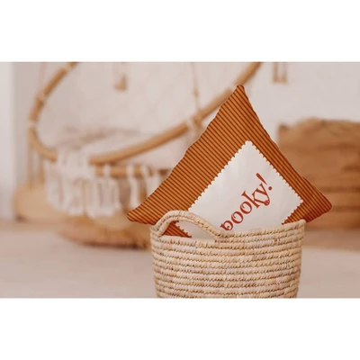 16"x16" Halloween Spooky Ticking Square Throw Pillow - E By Design 2 16"x16" Halloween Spooky Ticking Square Throw Pillow - E By Design - Image 2