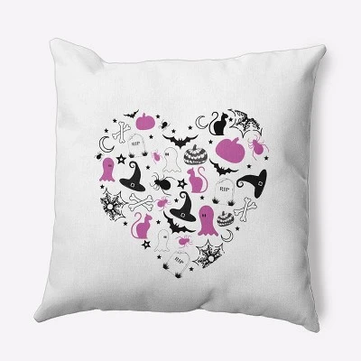 16"x16" Halloween Heart Square Throw Pillow - E By Design 7 16"x16" Halloween Heart Square Throw Pillow - E By Design - Image 7