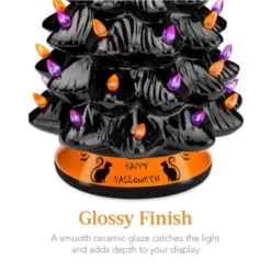 Best Choice Products 15in Pre-Lit Ceramic Tabletop Halloween Tree, Holiday Decoration W/ Orange & Purple Bulb Lights -Halloween Home Decoration GUEST 809ac267 e218 4d93 b471 fac68e750918