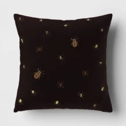 Beaded And Embroidered Spider Cotton Velvet Square Halloween Throw Pillow Gold/Black - Threshold™ -Halloween Home Decoration GUEST 891d3cbe 0901 4273 a738 eb8b67384ac9