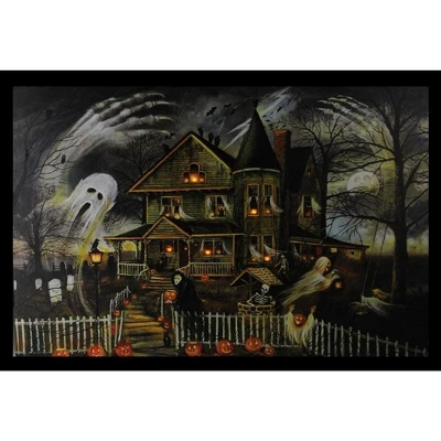 Northlight LED Lighted Creepy Haunted House Halloween Canvas Wall Art 12" X 15.75" 2 Northlight LED Lighted Creepy Haunted House Halloween Canvas Wall Art 12" X 15.75" - Image 2
