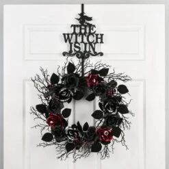 National Tree Company 18" Halloween “The Witch Is In" Wreath Hanger -Halloween Home Decoration GUEST 92684d8d e07f 406e 86fe 093f783962de