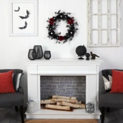 Nearly Natural 24” Eyeball Rose Halloween Artificial Wreath 5 Nearly Natural 24” Eyeball Rose Halloween Artificial Wreath -Halloween Home Decoration GUEST 933b951e aa05 4571 978d 1e3f0e4e5dfb