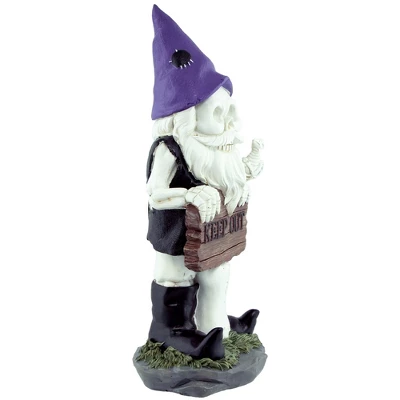 Northlight 11.75" Gnome Skeleton "Keep Out" Halloween Decoration 2 Northlight 11.75" Gnome Skeleton "Keep Out" Halloween Decoration - Image 2