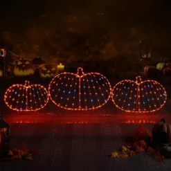 Mr Halloween Outdoor Pumpkins Lightshow Halloween Decoration - Orange - 28.5"