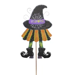Halloween Witch Hat & Skirt Stake - One Yard Stake 32 Inches - Easel Back Or Wall - F22077 - Metal - Black