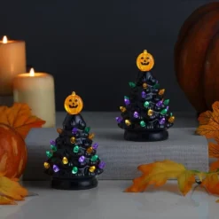 Mr. Halloween Nostalgic Ceramic LED Halloween Tree 5.4" - Set Of 2 -Halloween Home Decoration GUEST aad94fbf 069a 4b4a a18a 6ea827d68086