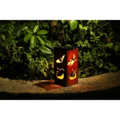 Techko Maid LED Solar 10.8" Portable Halloween Cut Out Decorative Outdoor Lantern Clear -Halloween Home Decoration GUEST b1ef3b23 6678 486f b21f 25cabe535bf1