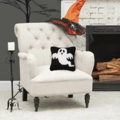 C&F Home 8" X 8" Spooky Ghost Hooked Petite Halloween Throw Pillow -Halloween Home Decoration GUEST b713d346 8ecf 4da2 8990 fb6aa1ce09ef