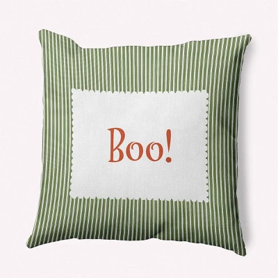16"x16" Halloween Boo Ticking Square Throw Pillow - E By Design 6 16"x16" Halloween Boo Ticking Square Throw Pillow - E By Design - Image 6