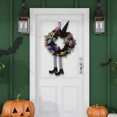 Skeleteen Halloween Witch Wreath For Indoor/Outdoor Décor - 24 In 1 Skeleteen Halloween Witch Wreath For Indoor/Outdoor Décor - 24 In