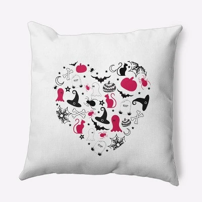16"x16" Halloween Heart Square Throw Pillow - E By Design 9 16"x16" Halloween Heart Square Throw Pillow - E By Design - Image 9
